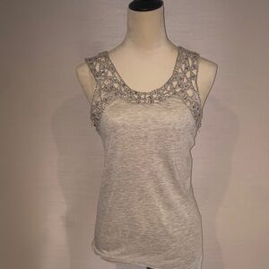 Rebecca Danier embellished gray sleeve less shirt